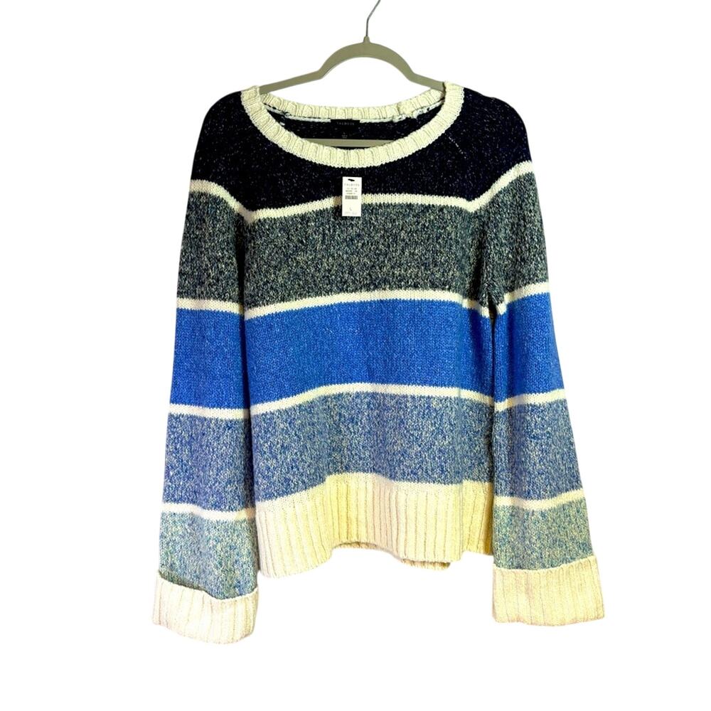 NWT Talbots Blue, Cream, Grey Oversized Sweater Size L B3